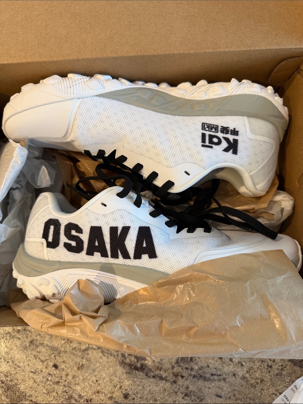 OSAKA White Athletic Shoes with Black Accents
